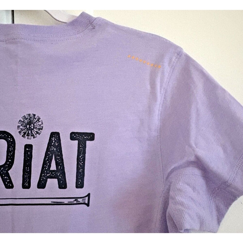 Ariat Rebar T-Shirt Women's Size Small Purple Western Short Sleeve Pocket NEW - Picture 7 of 8